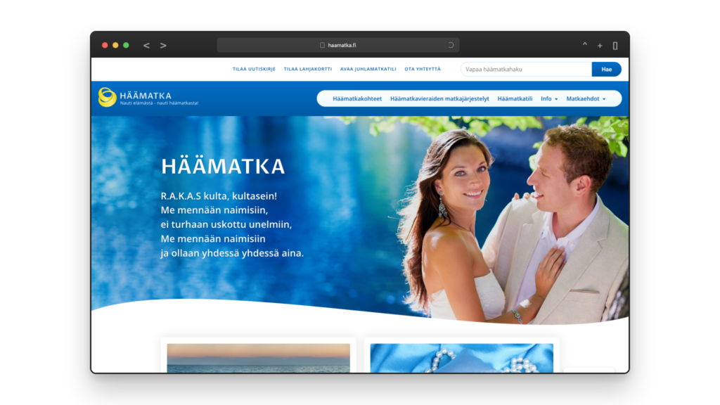 Haamatka.fi-referenssi selaimenäkymässä