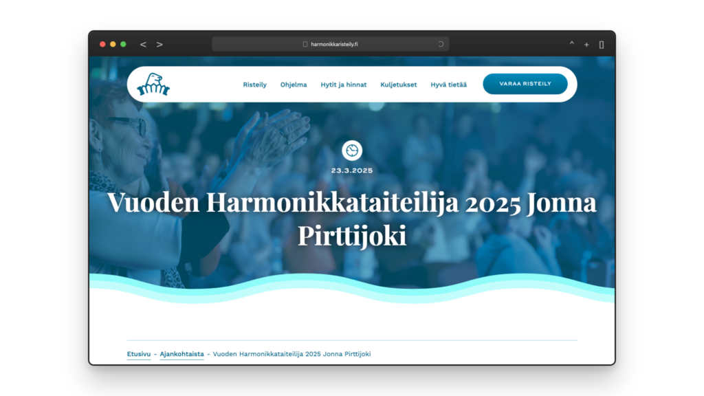 Harmonikkaristeily-referenssi selaimenäkymässä
