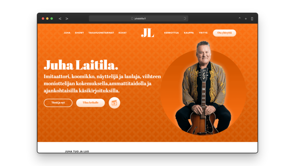 Juha Laitila-referenssi selaimenäkymässä