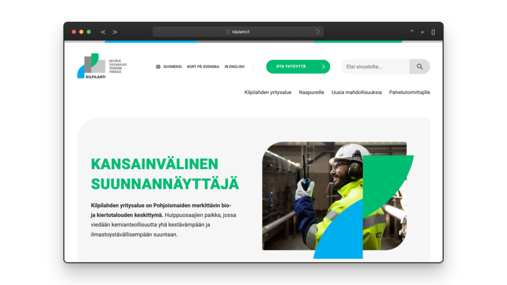 Kilpilahti-referenssi selaimenäkymässä