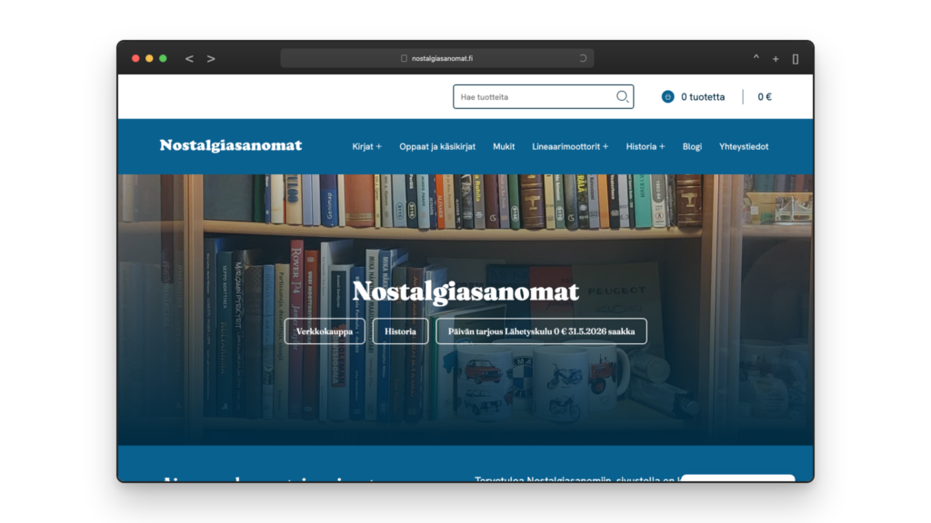 Nostalgiasanomat-referenssi selaimenäkymässä